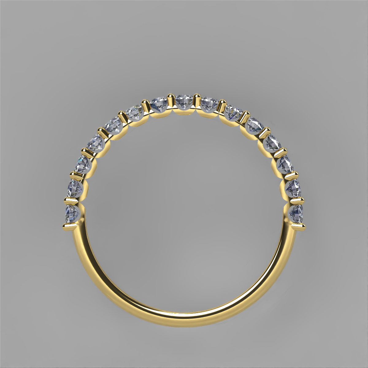Media Churumbela Mindi en oro con circonias 2 mm