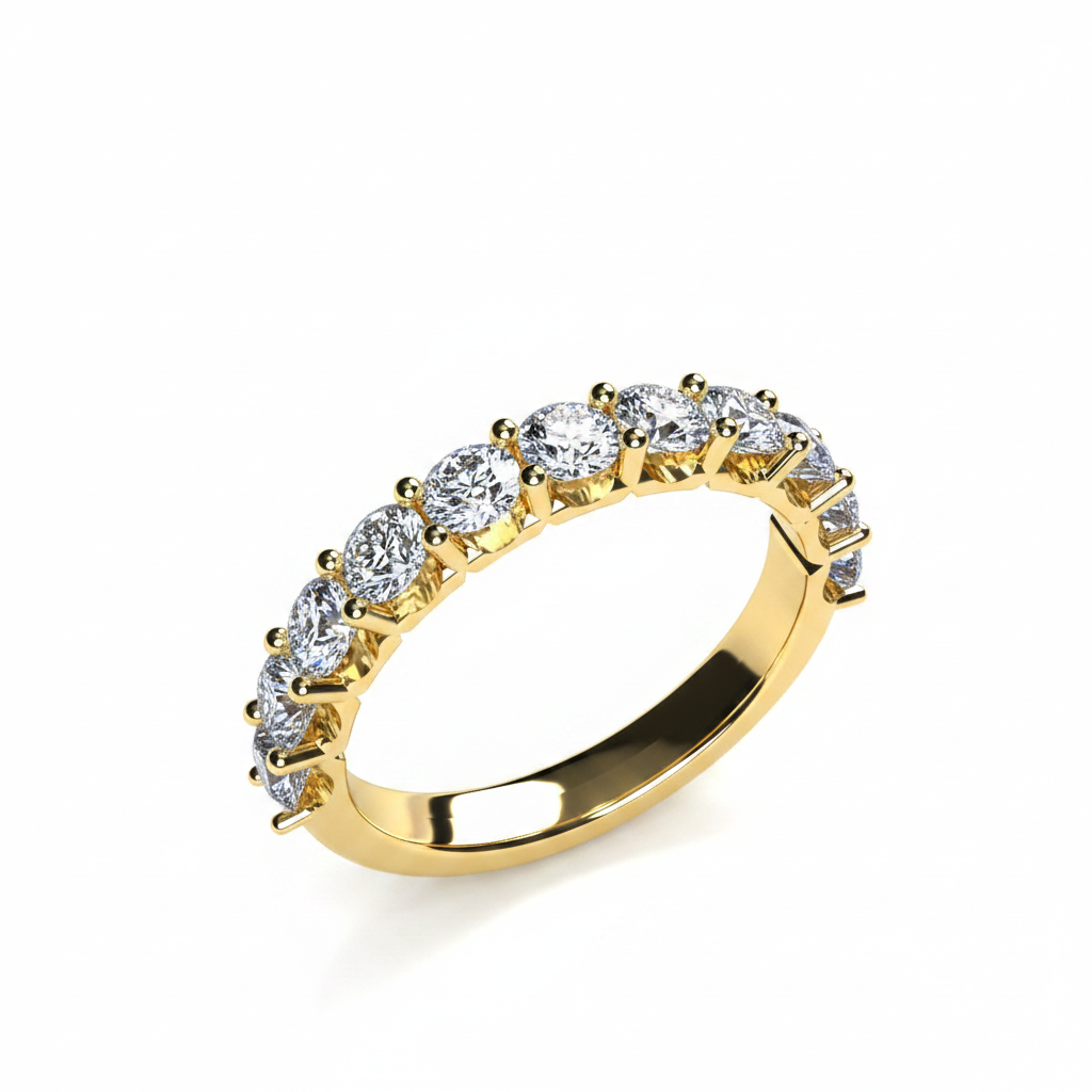 Media Churumbela Mindi en oro con diamante natural 1.10 ct