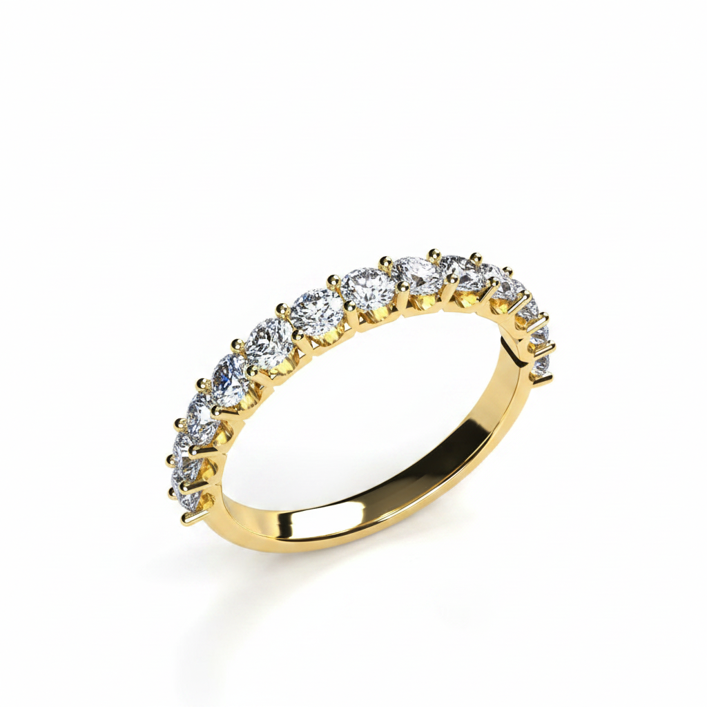 Media Churumbela Mindi en oro con diamante natural 0.78 ct