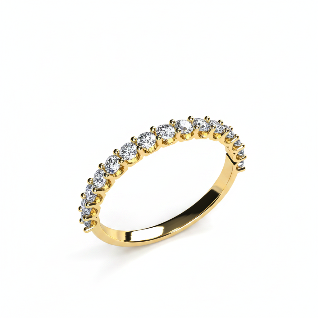 Media Churumbela Mindi en oro con diamante natural 0.45 ct