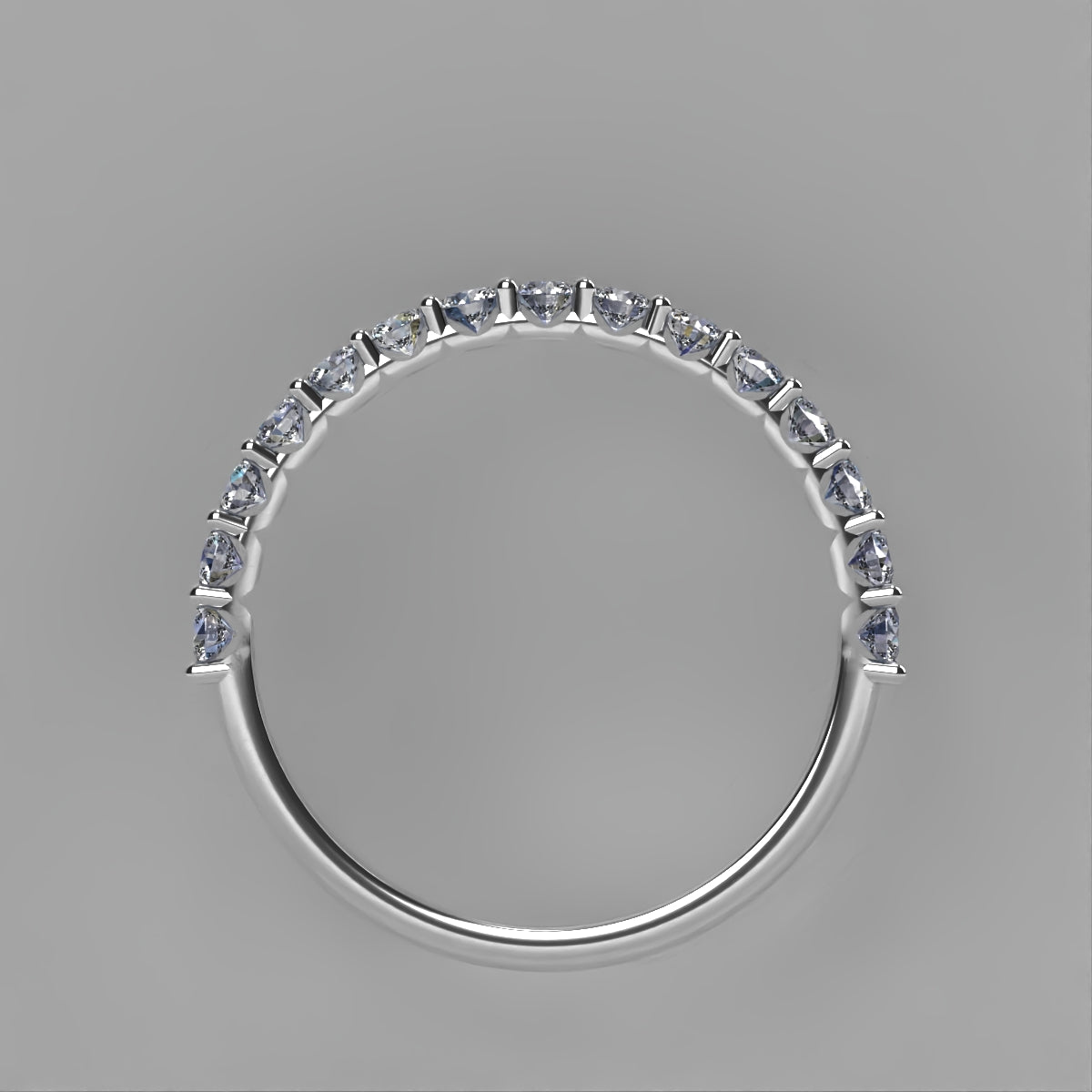 Media Churumbela Mindi en oro con circonias 2 mm