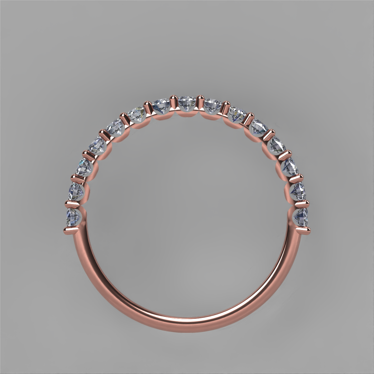 Media Churumbela Mindi en oro con circonias 2 mm