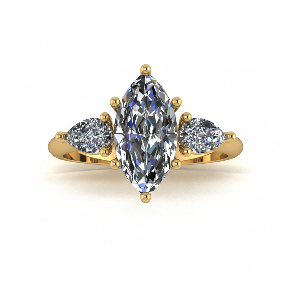 Anillo Osiris en oro corte Marquise