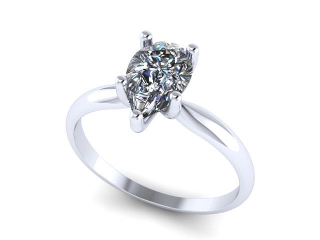 Anillo Emily en oro corte pera 6 uñas