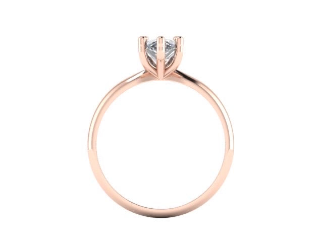 Anillo Emily en oro corte pera 6 uñas