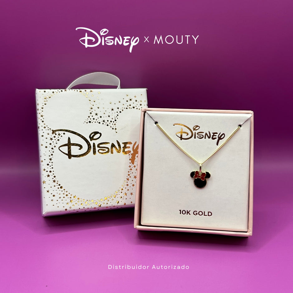 Collar Minnie esmaltada en oro amarillo 10k Disney®️ (50cm)