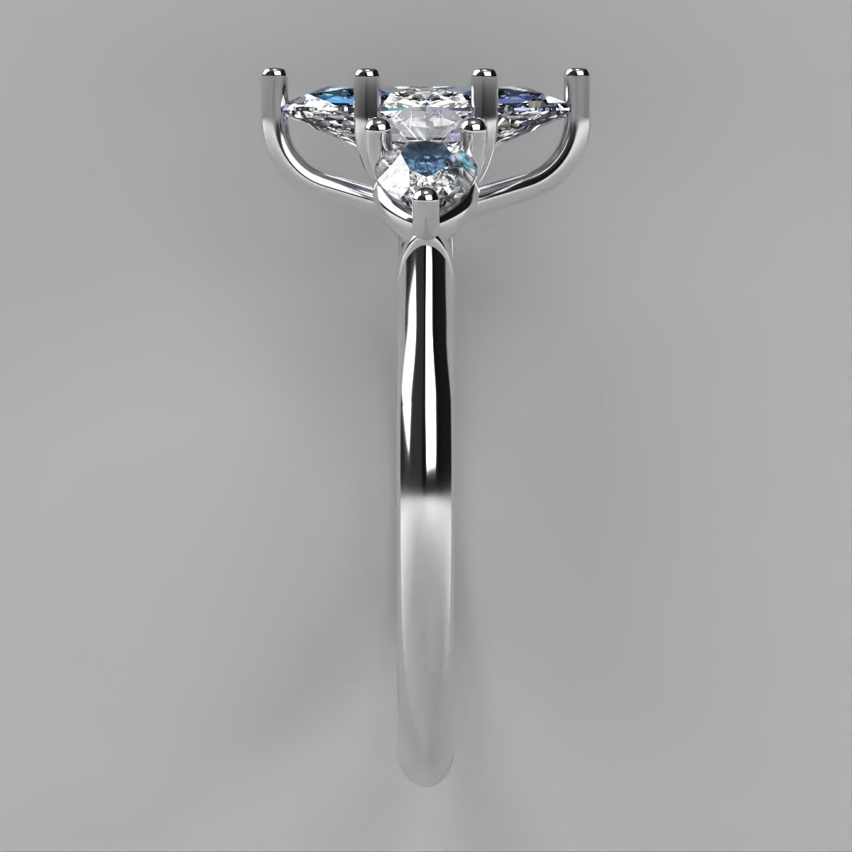 Anillo Osiris en oro blanco corte marquise con diamante de laboratorio IGI