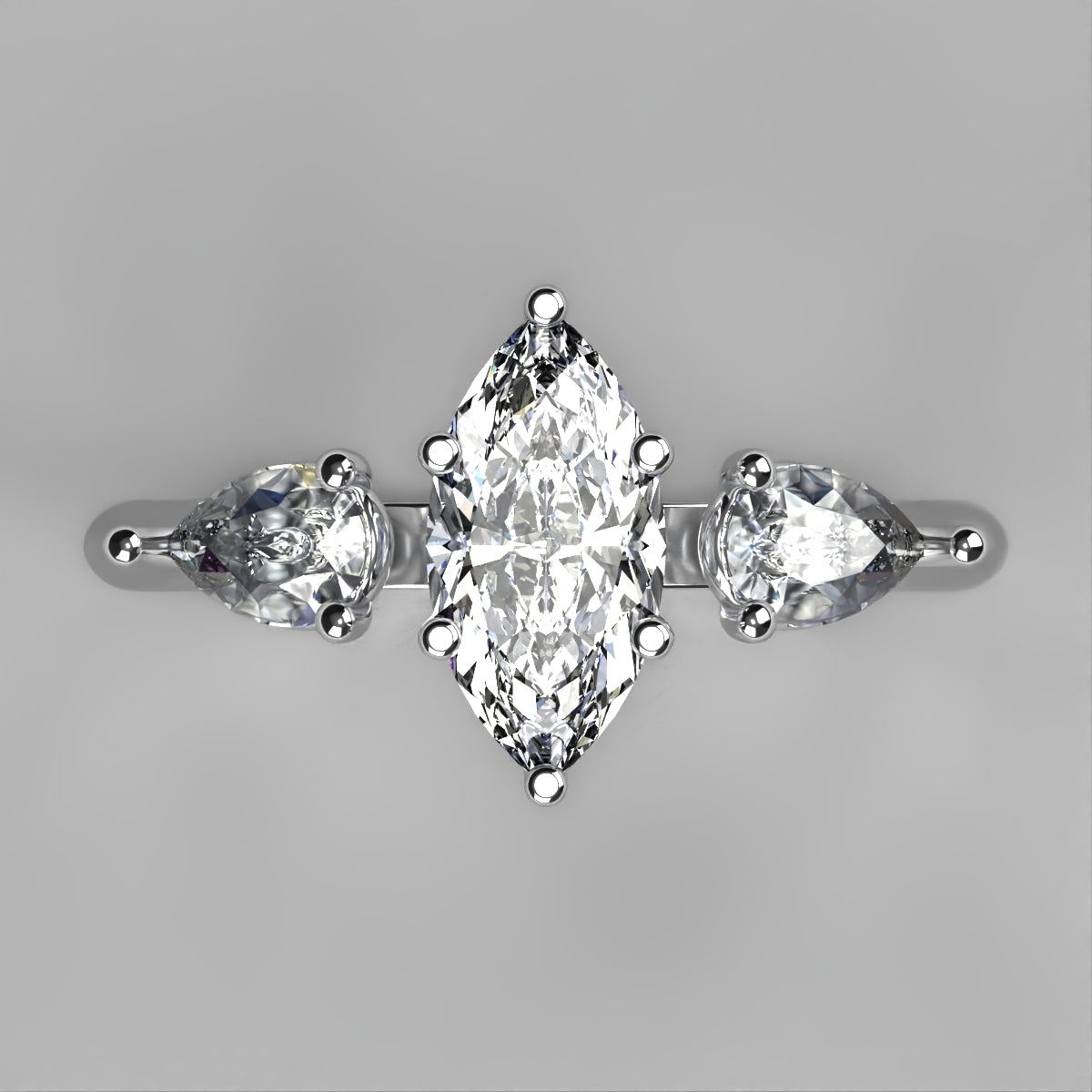 Anillo Osiris en platino corte marquise con diamante de laboratorio IGI