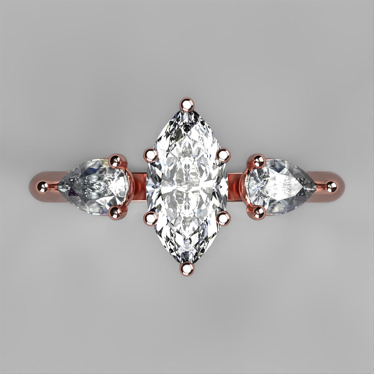 Anillo Osiris en oro corte Marquise