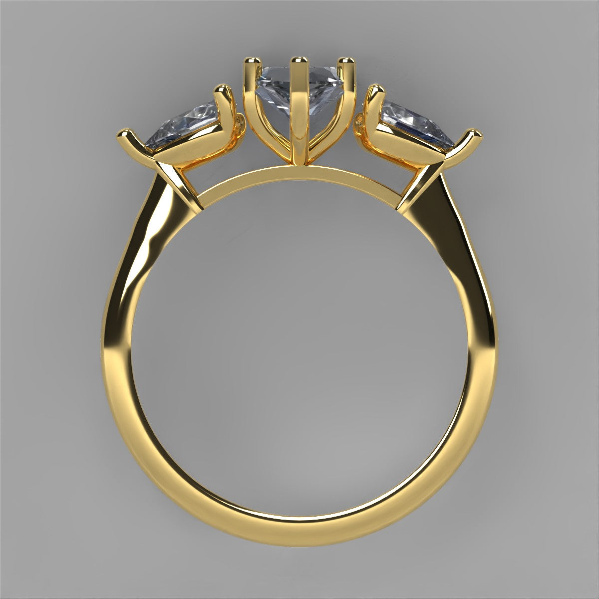 Anillo Osiris en oro con circonia corte Marquise