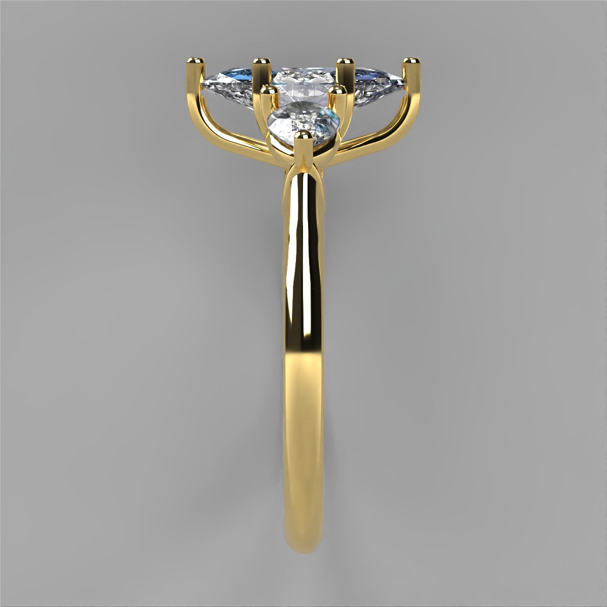 Anillo Osiris en oro con circonia corte Marquise