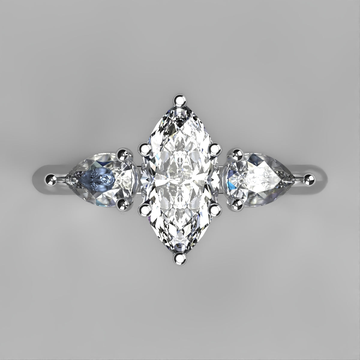 Anillo Osiris en oro con circonia corte Marquise