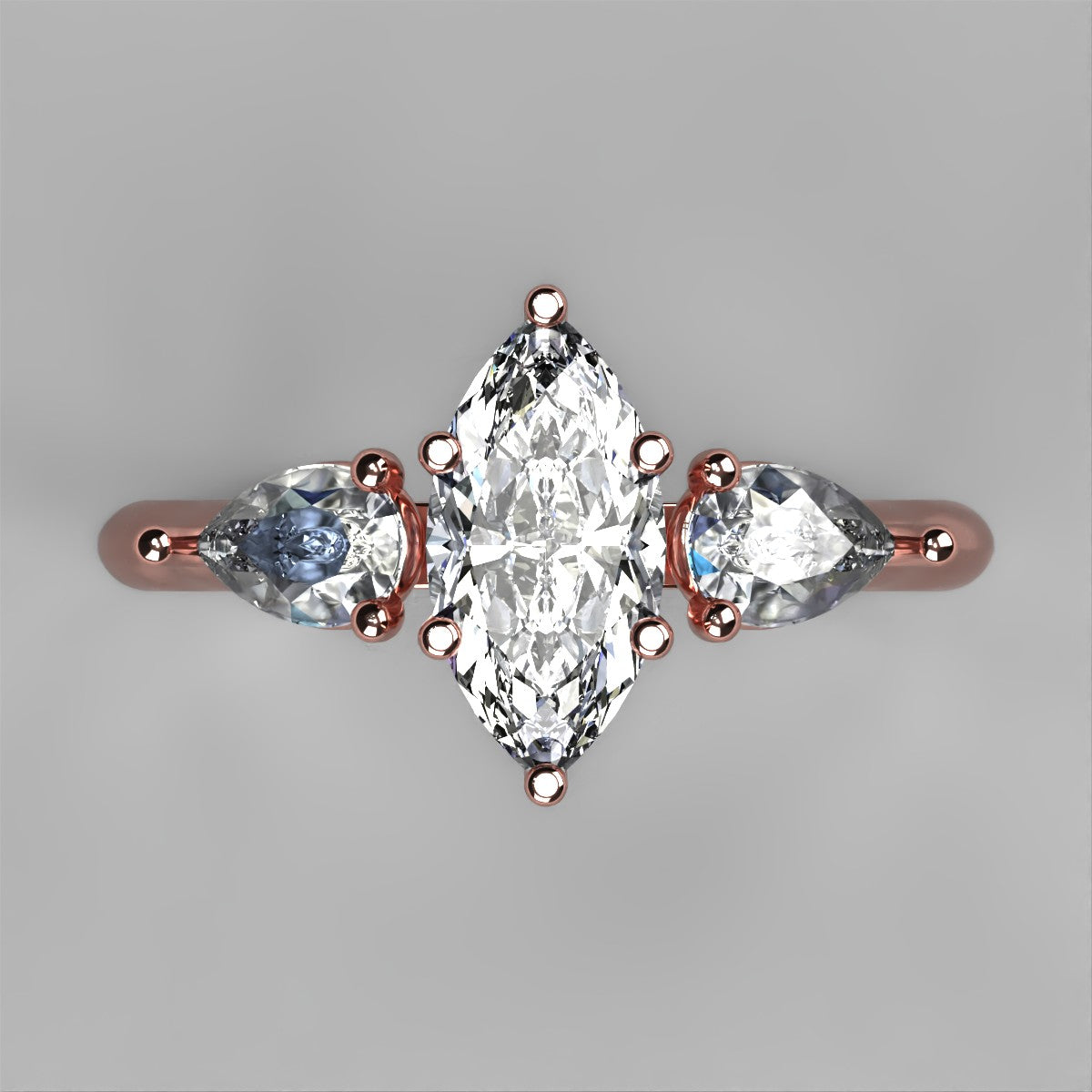 Anillo Osiris en oro con circonia corte Marquise