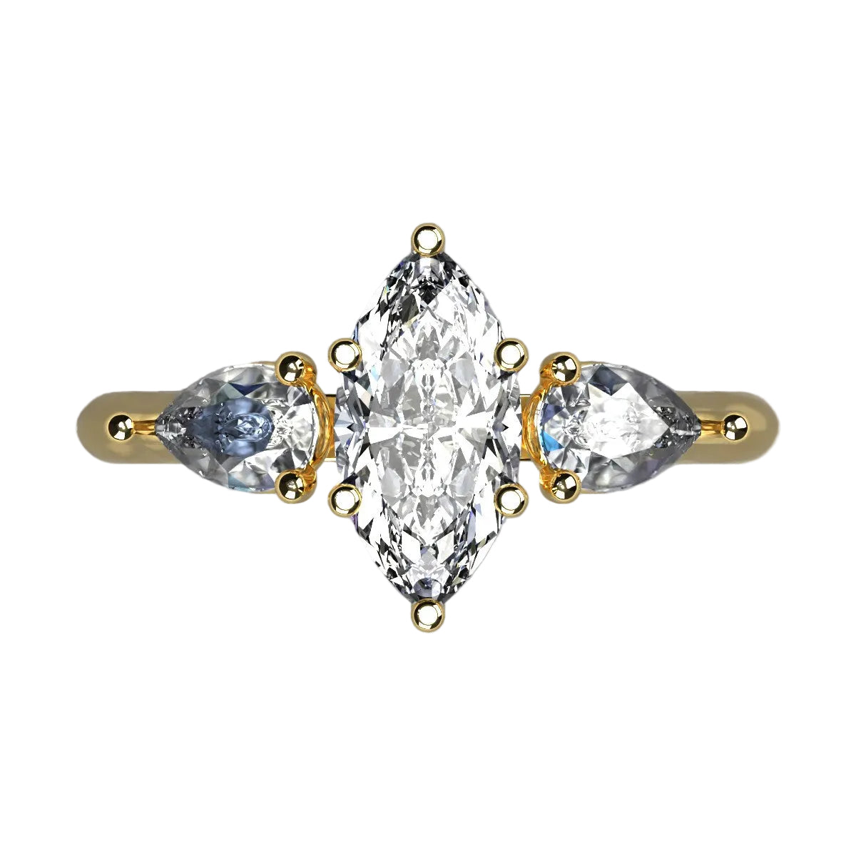 Anillo Osiris en oro corte Marquise