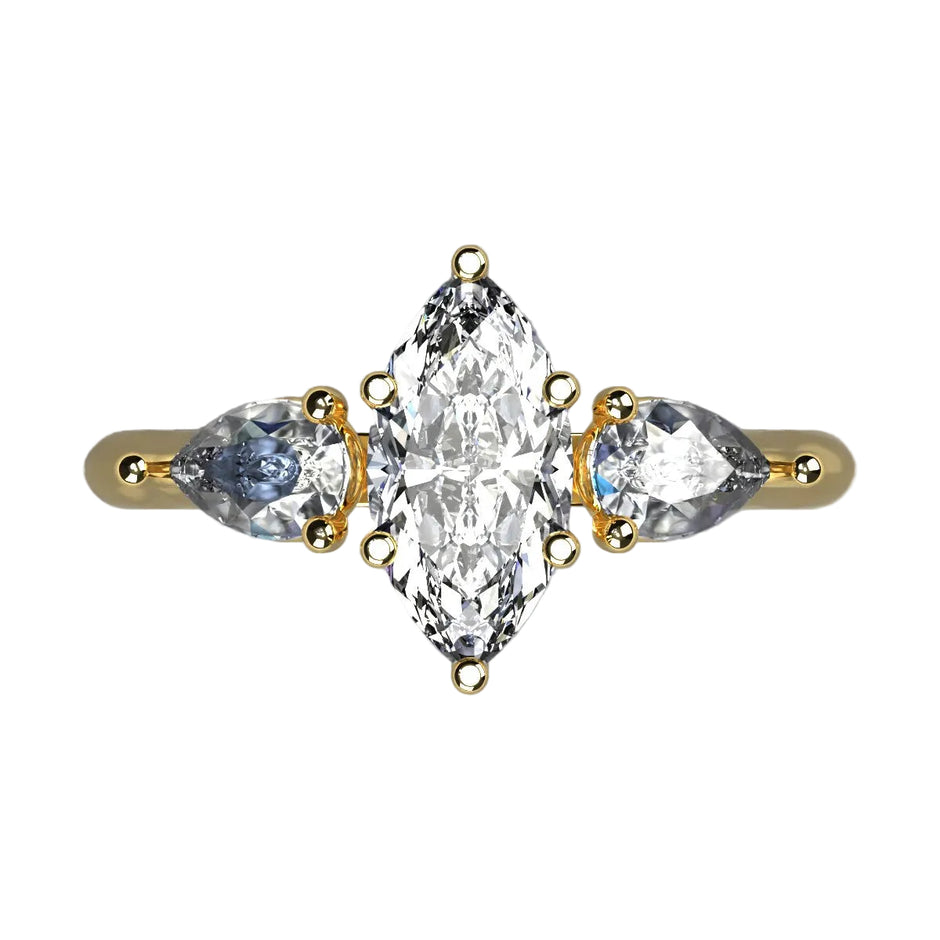 Anillo Osiris en oro corte Marquise
