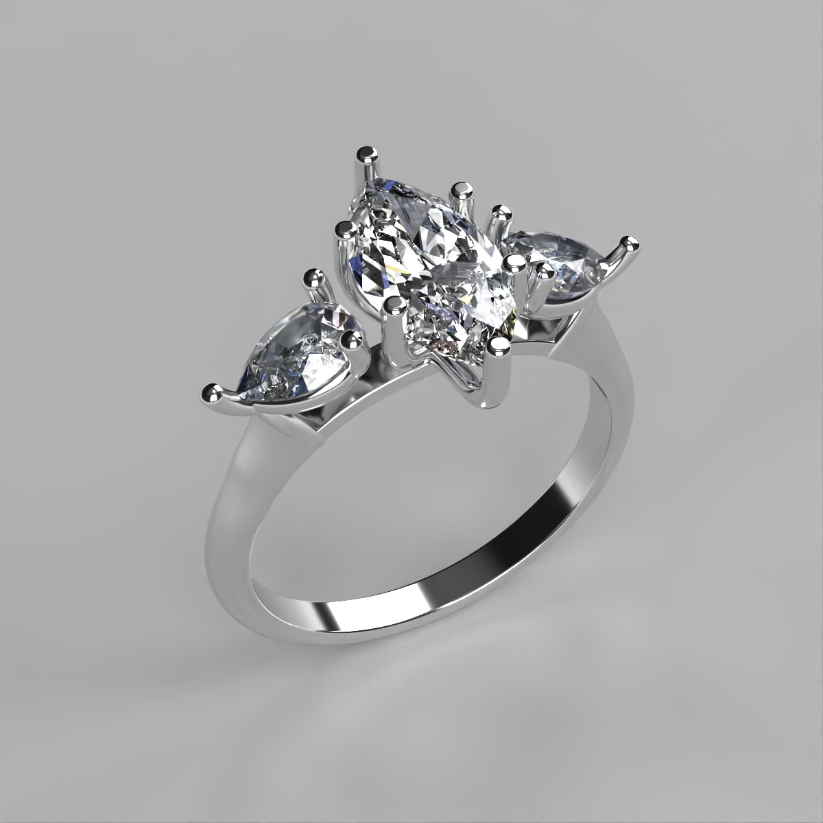 Anillo Osiris en oro con circonia corte Marquise
