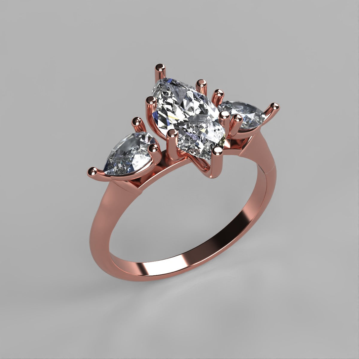 Anillo Osiris en oro con circonia corte Marquise