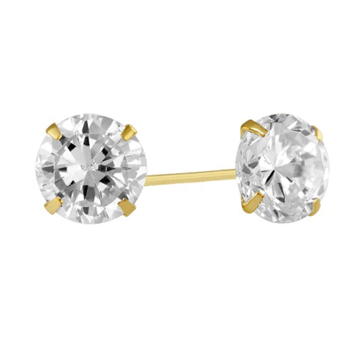 Broqueles Recto 5mm Eco en oro 14k amarillo Cod: 14965