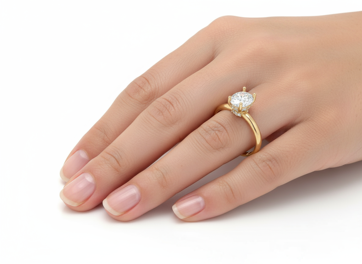 Anillo Afrodita en oro amarillo 10k con circonias