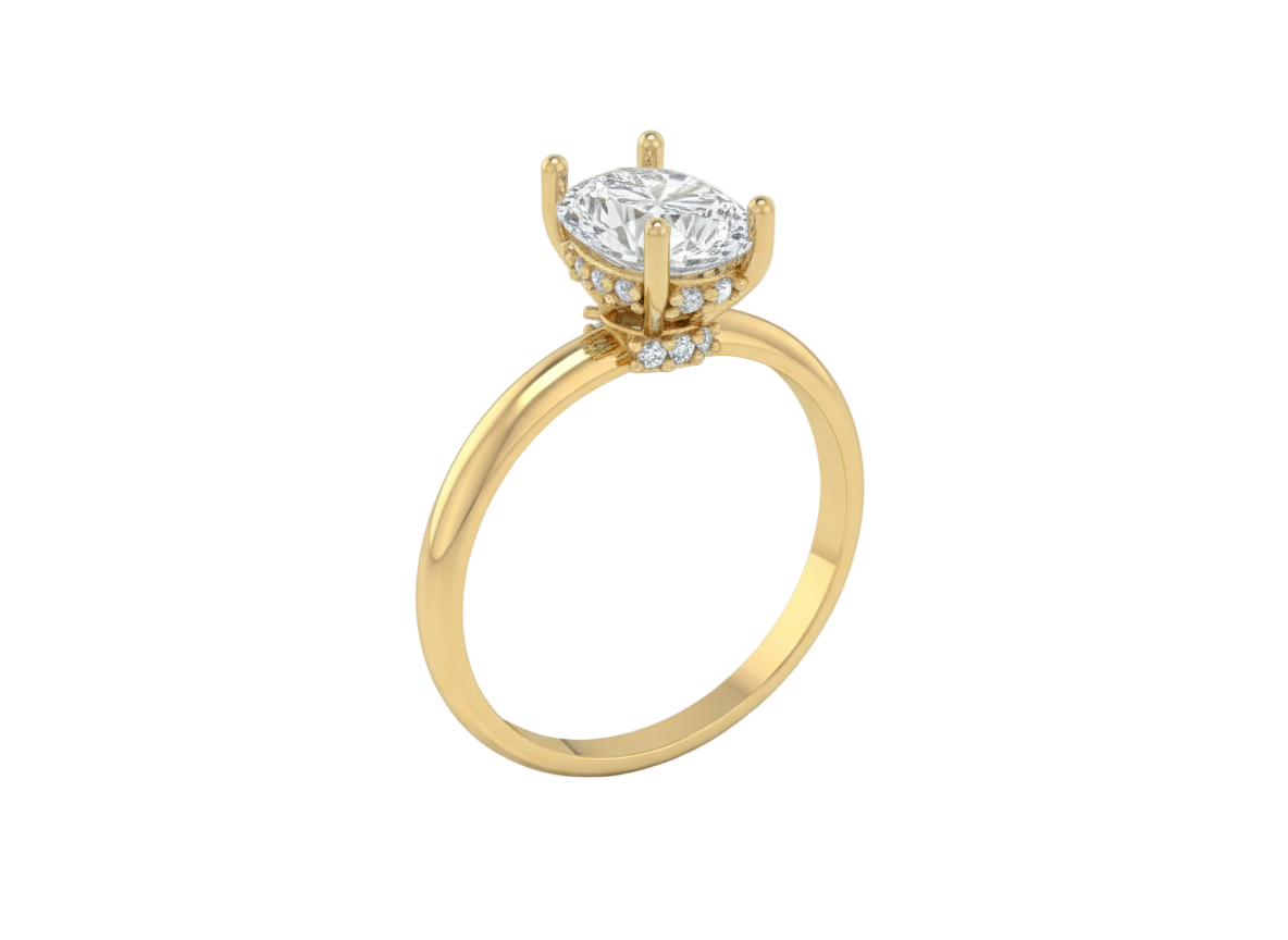 Anillo Afrodita en oro amarillo 10k con circonias