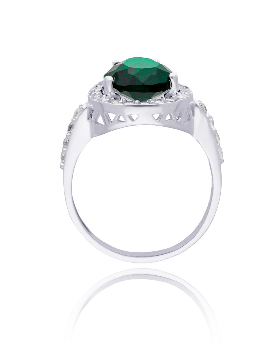 Anillo Polet en plata con circonia verde inspirado en Hurrem