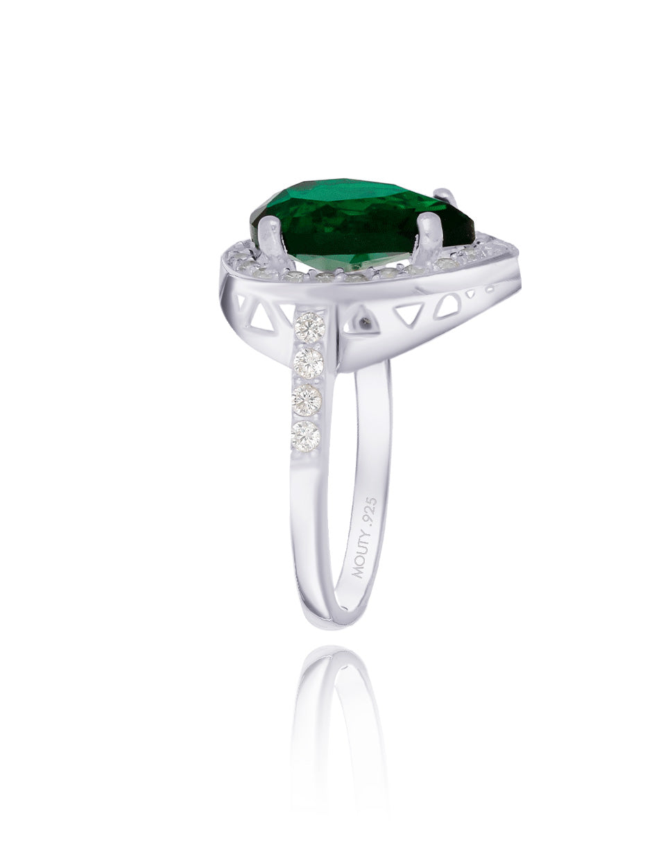 Anillo Polet en plata con circonia verde inspirado en Hurrem