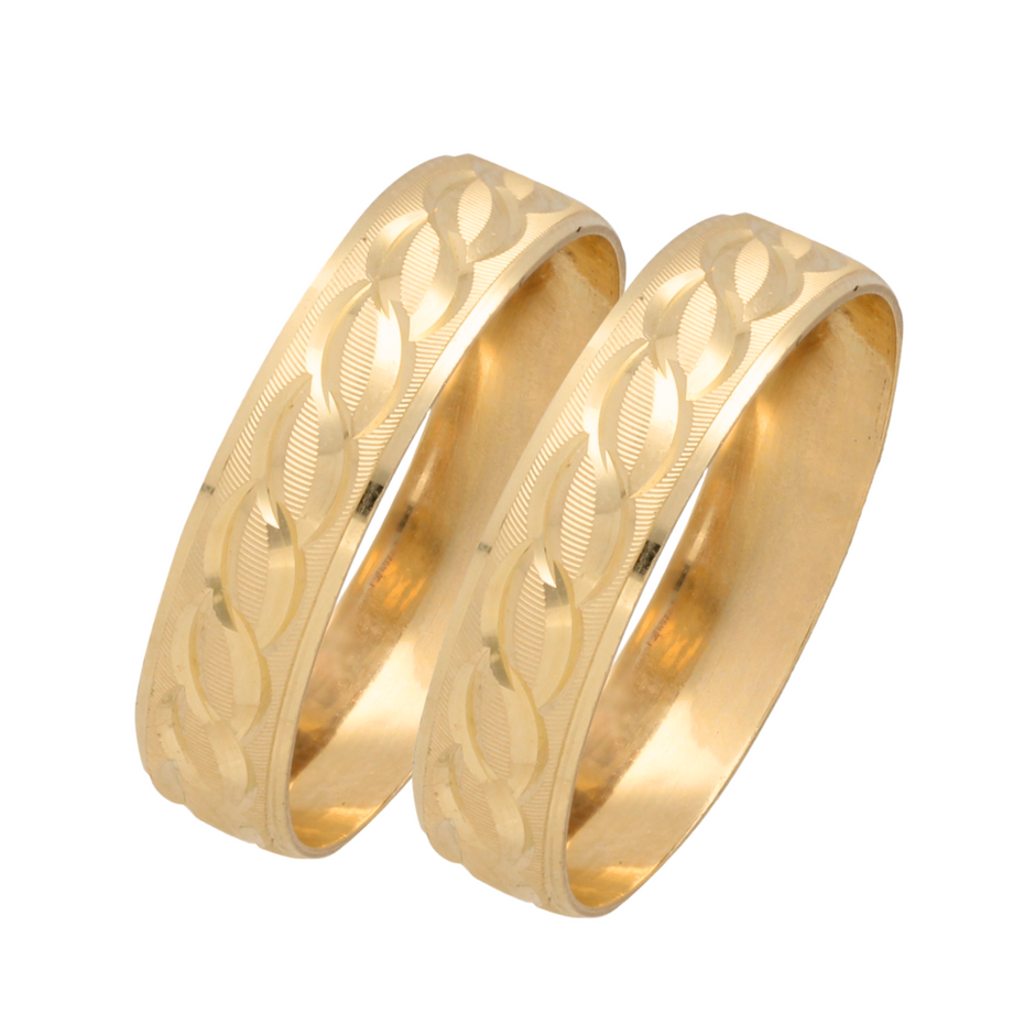 Par de argollas Edward slim en oro 5mm