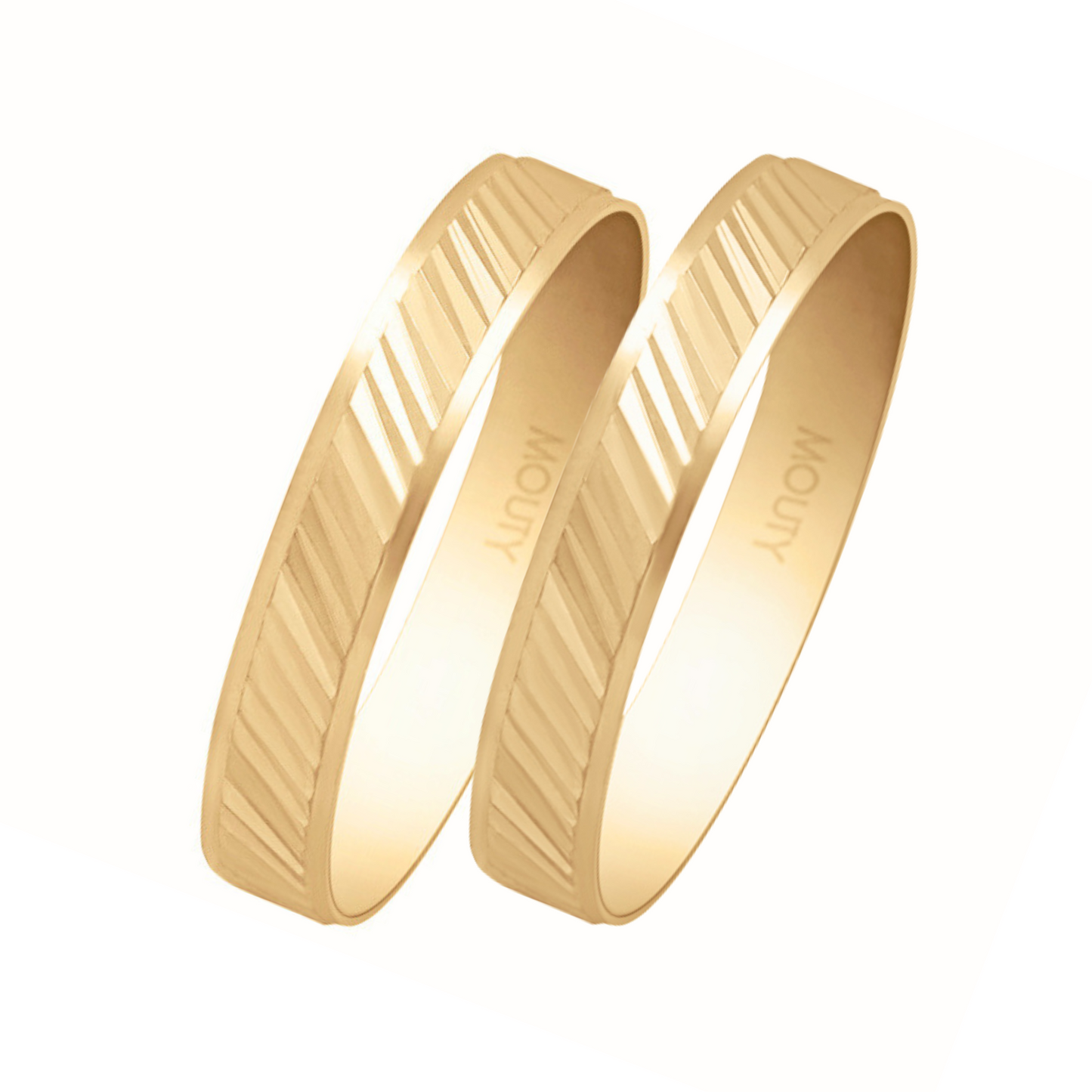 Par de argollas Rayan en oro 4mm