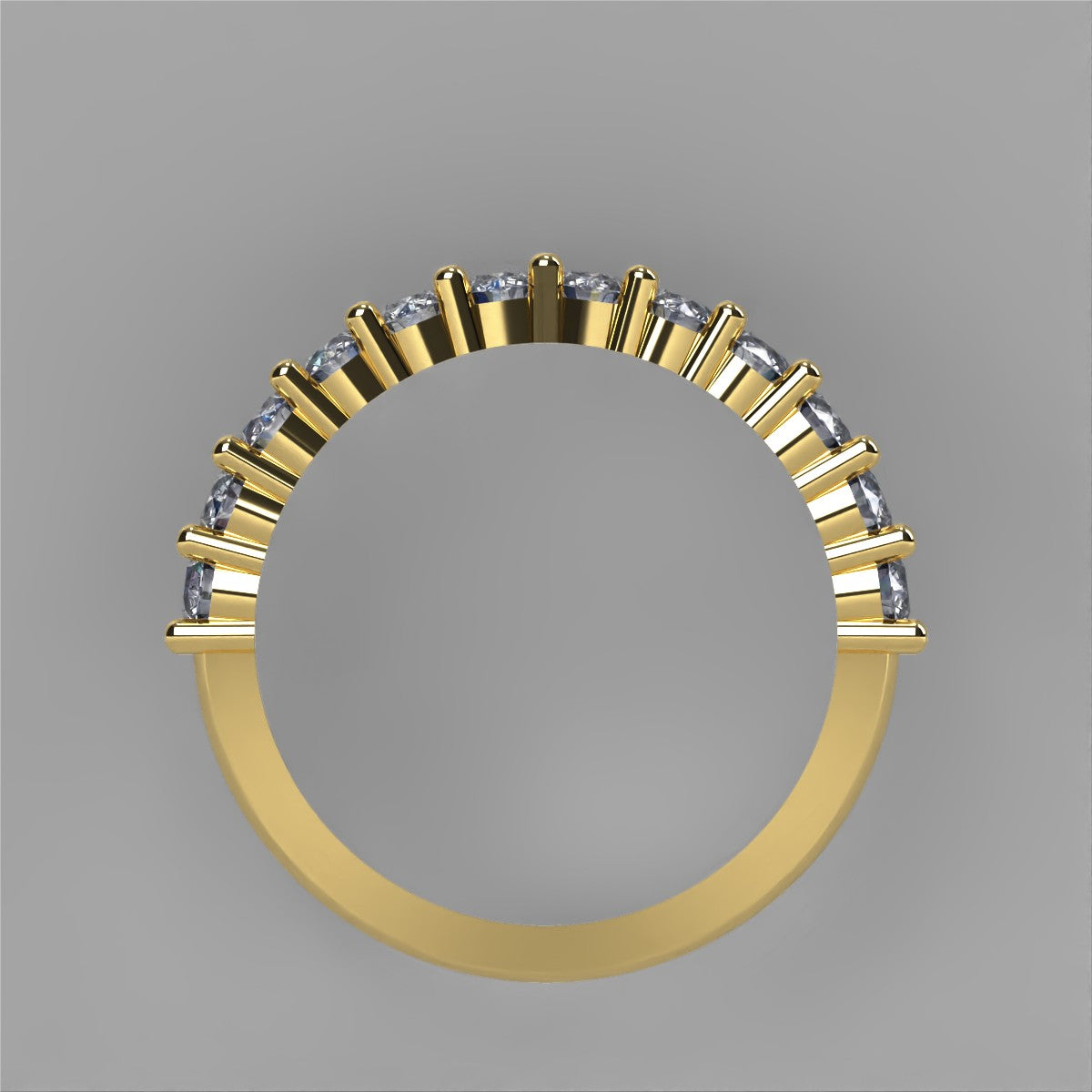 Media churumbela Salvatore en oro con circonias 2.5mm