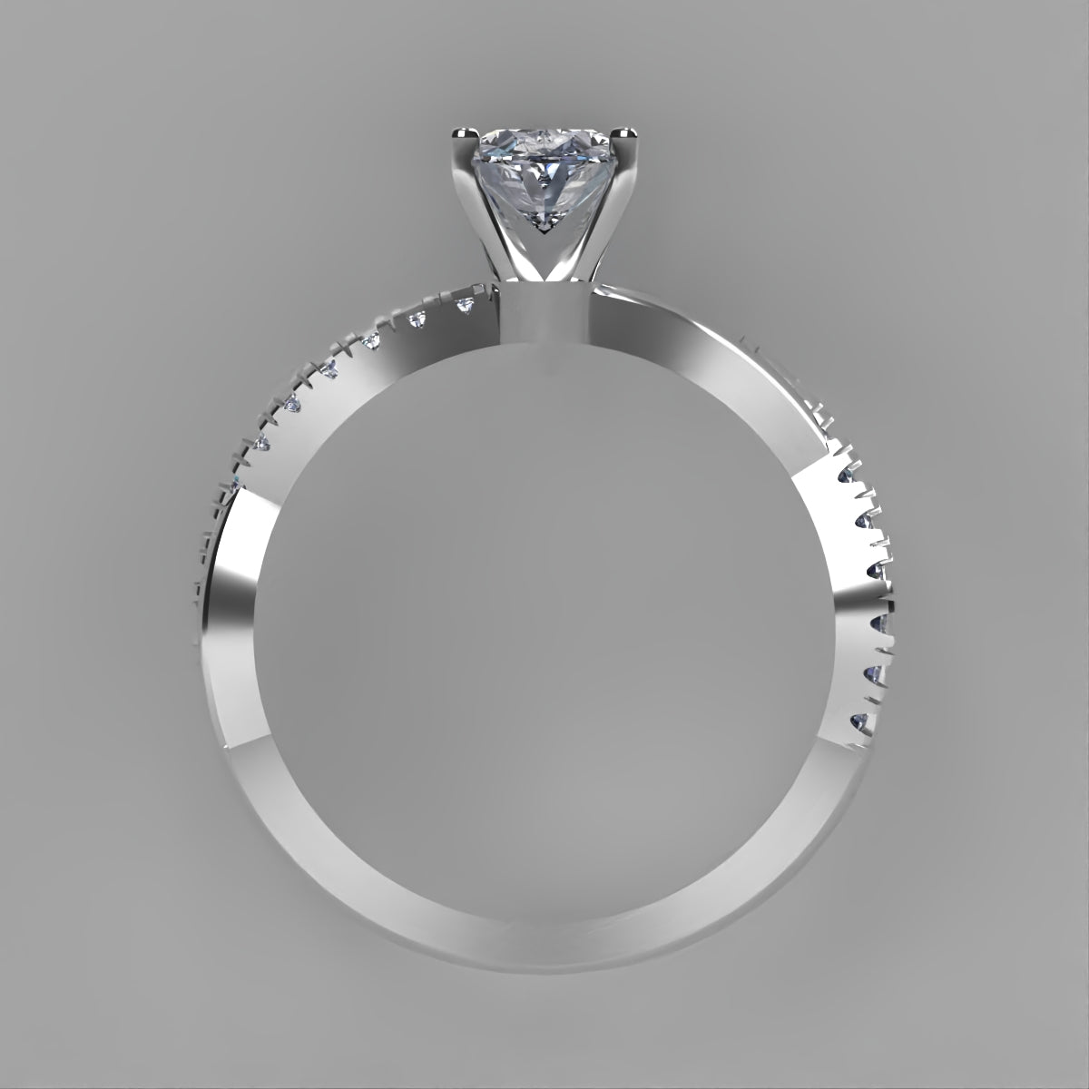 Anillo Slim en oro corte oval