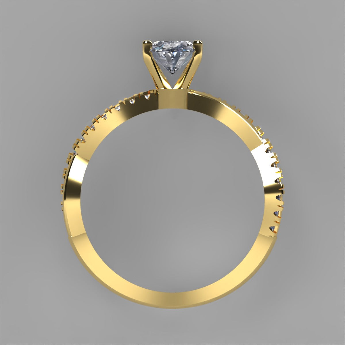 Anillo Slim en oro corte oval