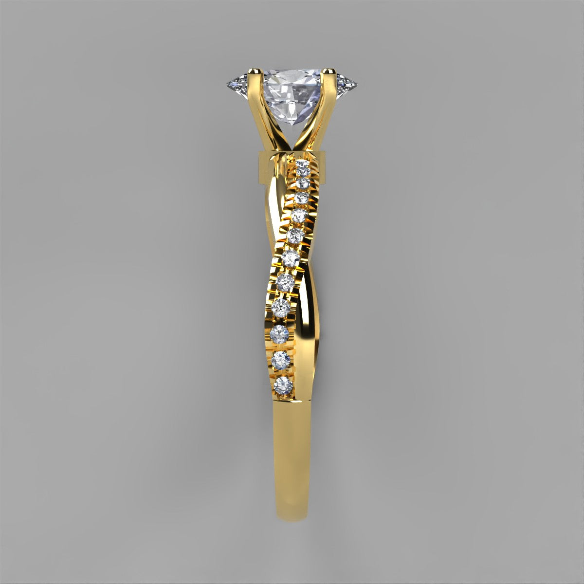 Anillo Slim en oro corte oval