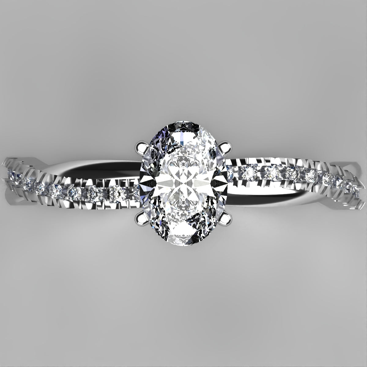 Anillo Slim en oro corte oval