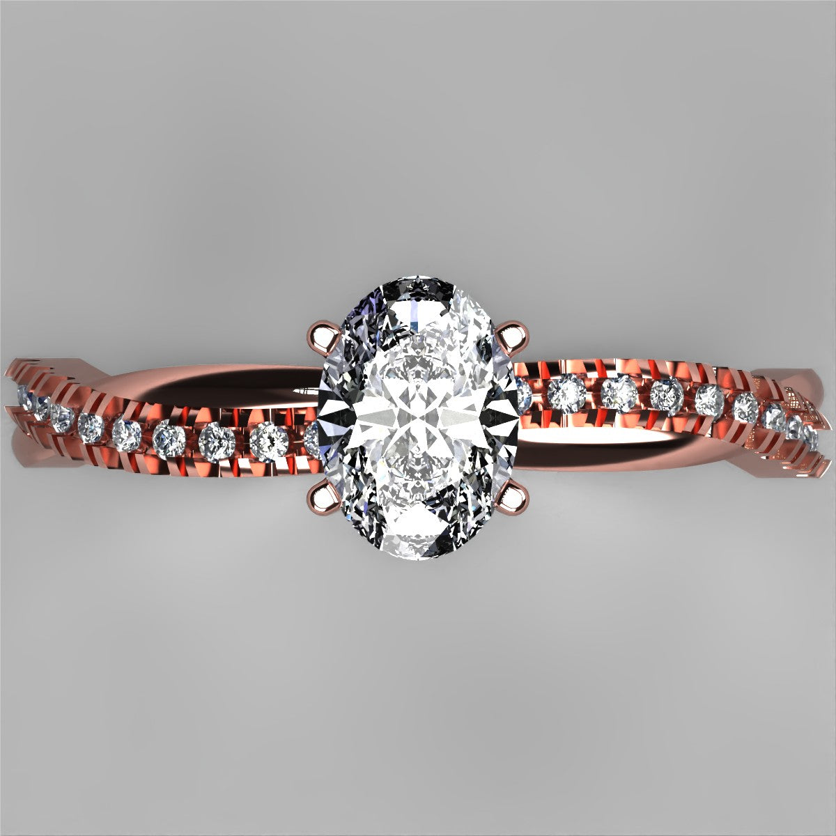 Anillo Slim en oro corte oval