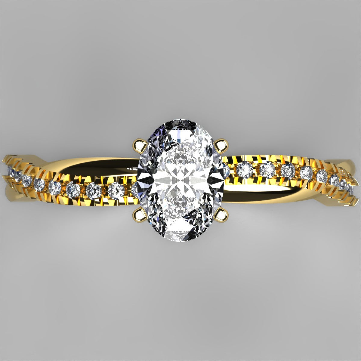 Anillo Slim en oro corte oval