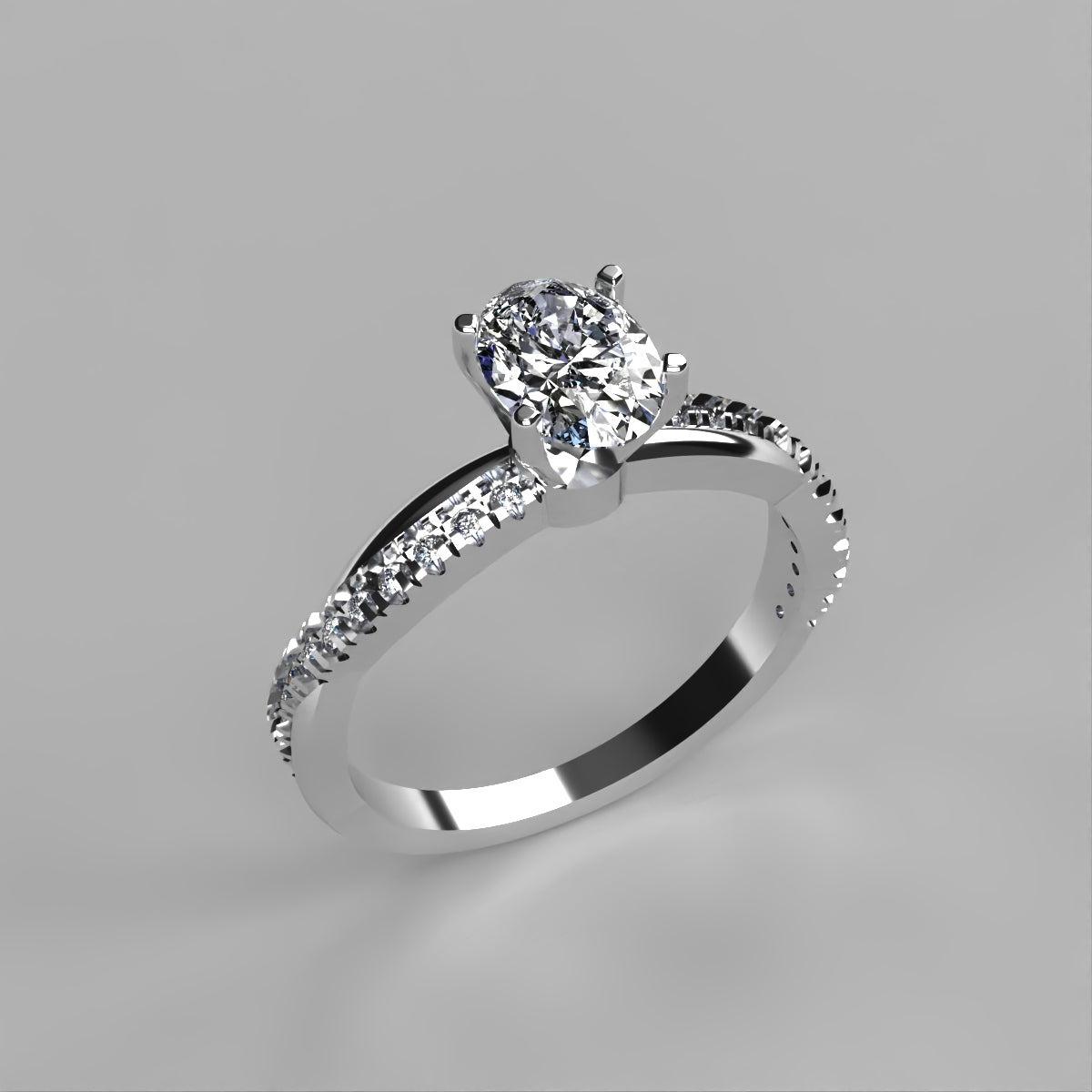 Anillo Slim en oro corte oval