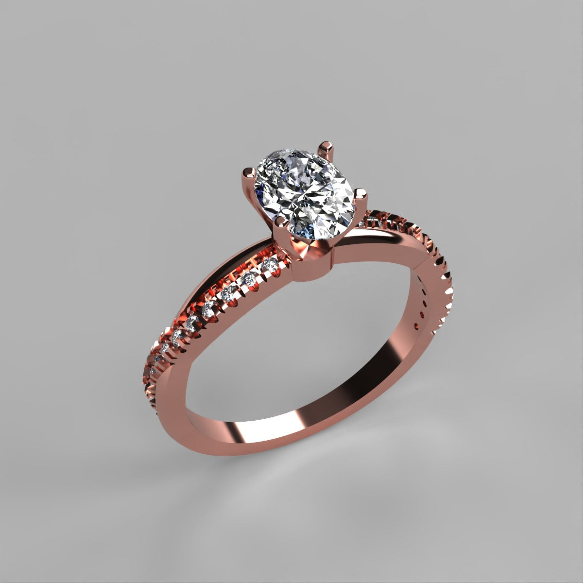 Anillo Slim en oro corte oval