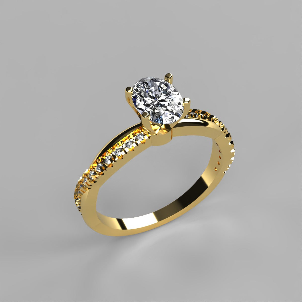 Anillo Slim en oro corte oval