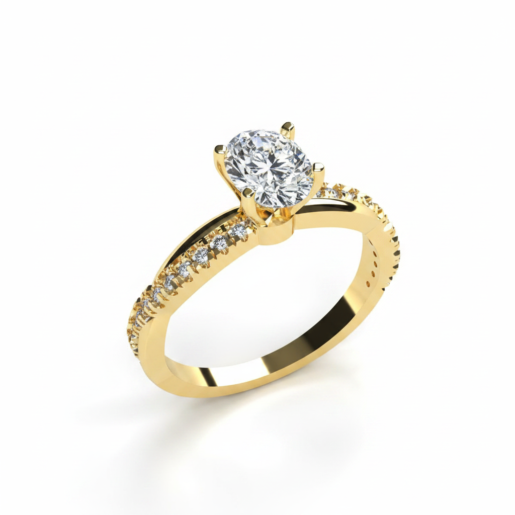 Anillo Slim en oro corte oval