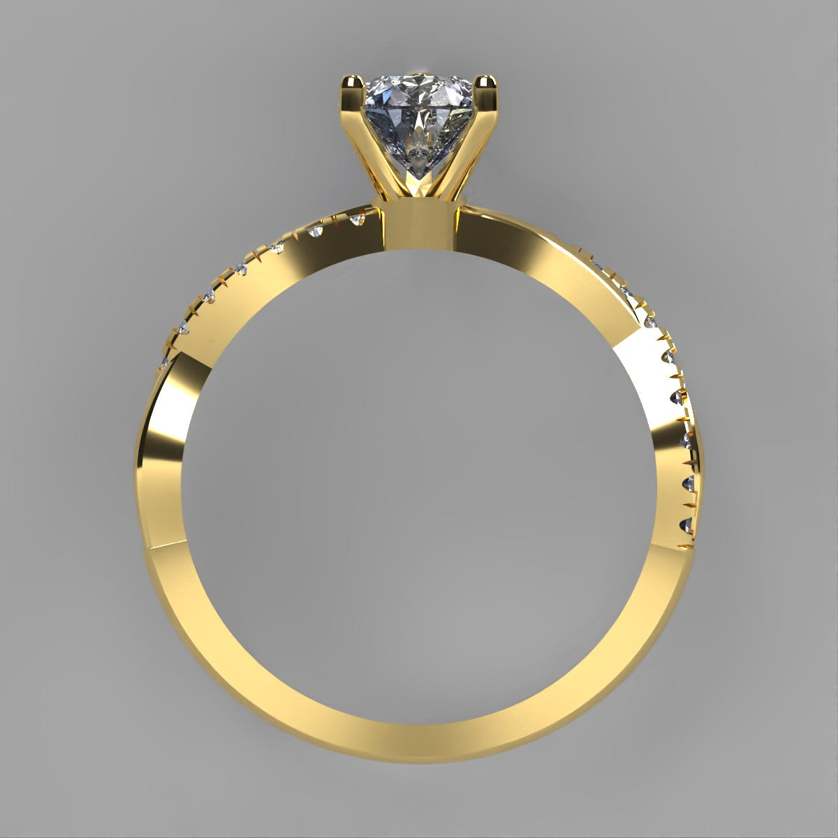 Anillo Slim en oro corte pera