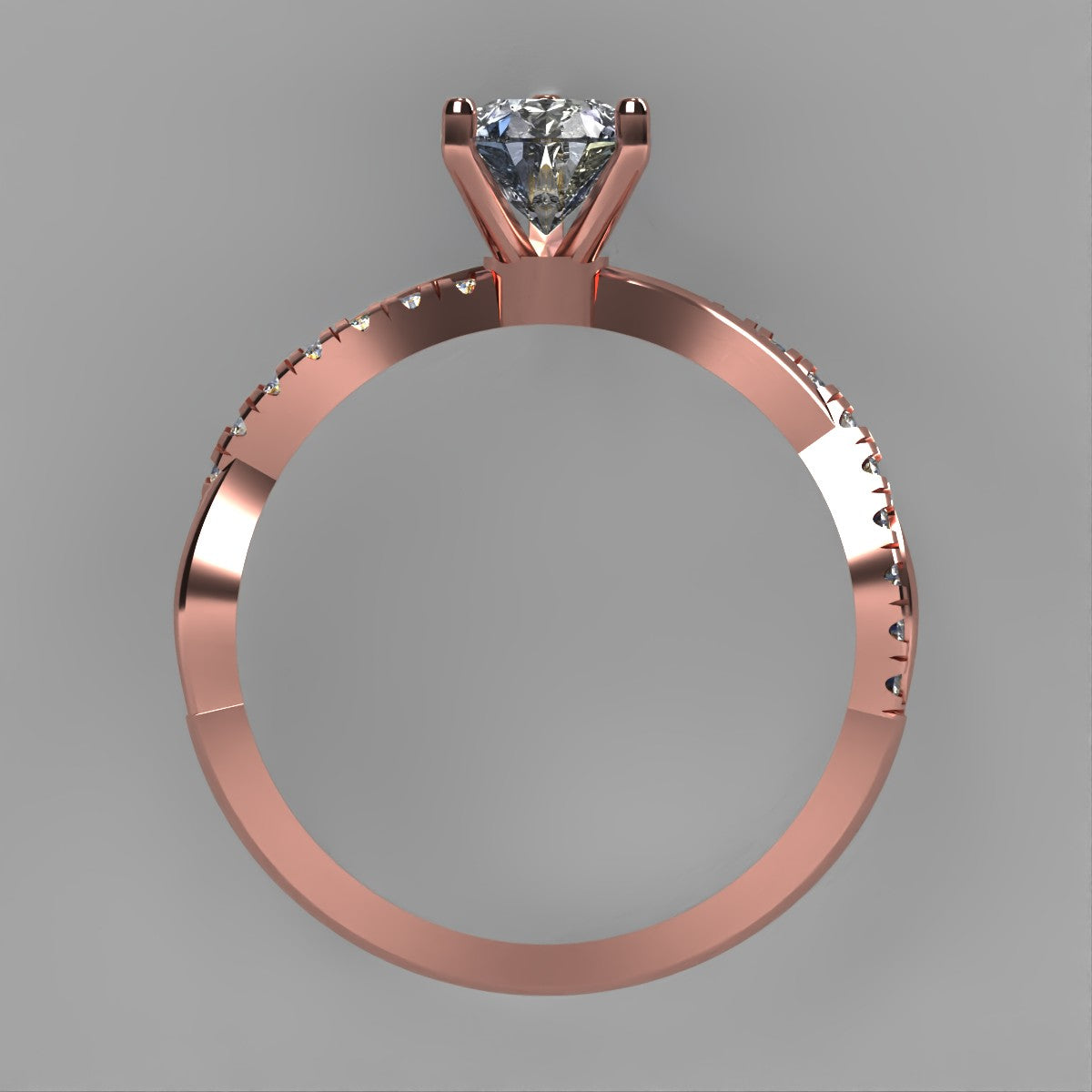 Anillo Slim en oro corte pera