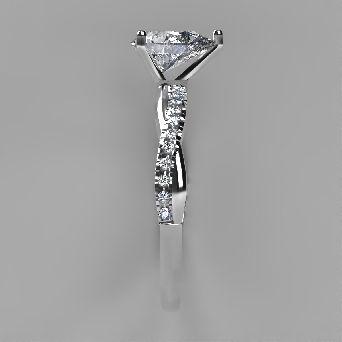 Anillo Slim en oro corte pera