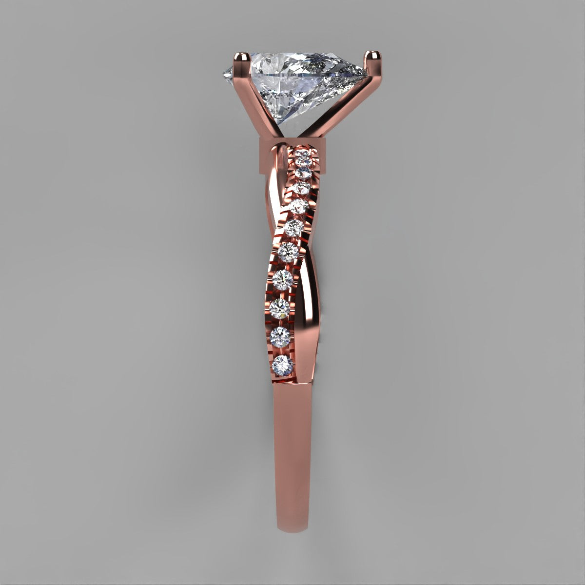 Anillo Slim en oro corte pera