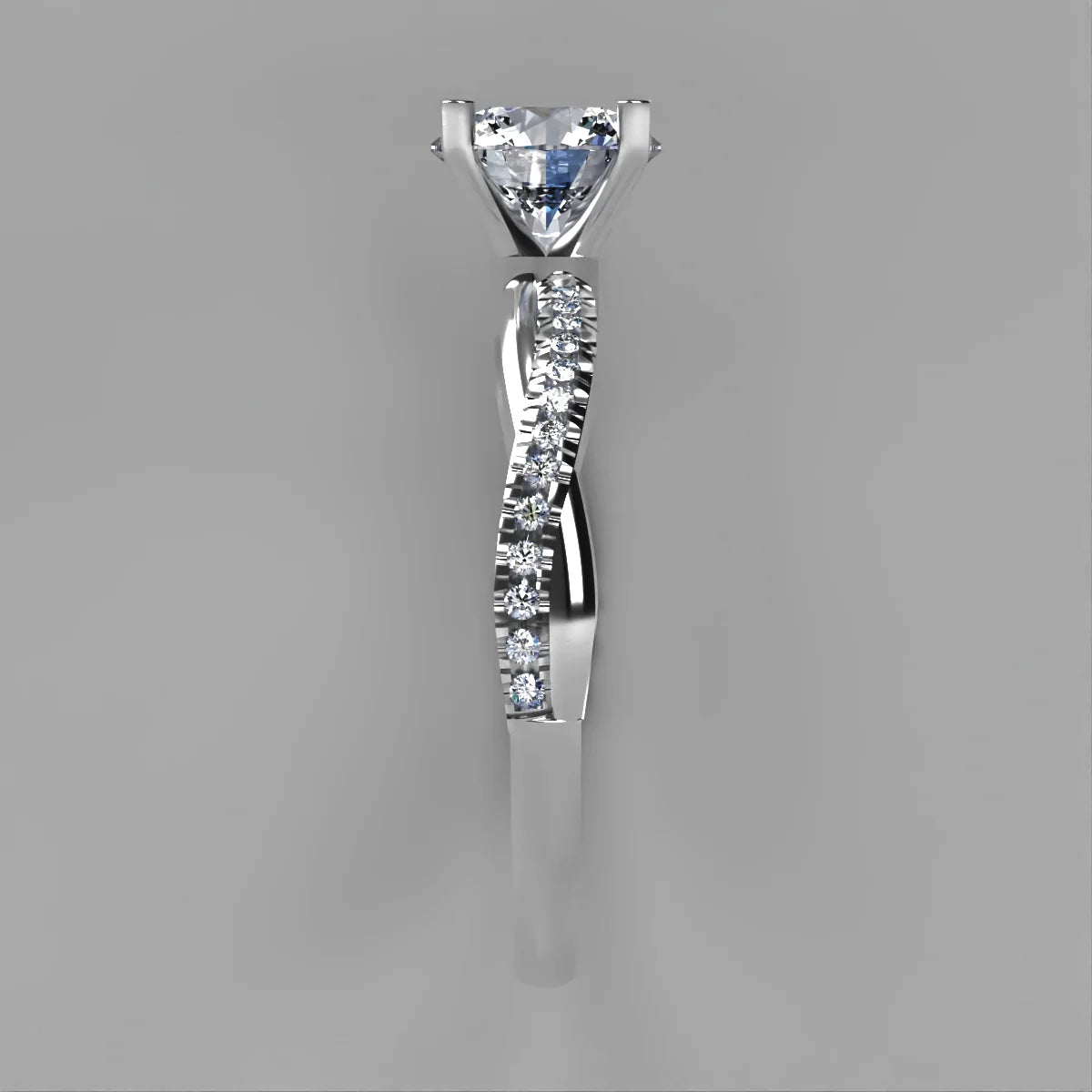 Anillo Slim en platino corte redondo con diamante de laboratorio IGI
