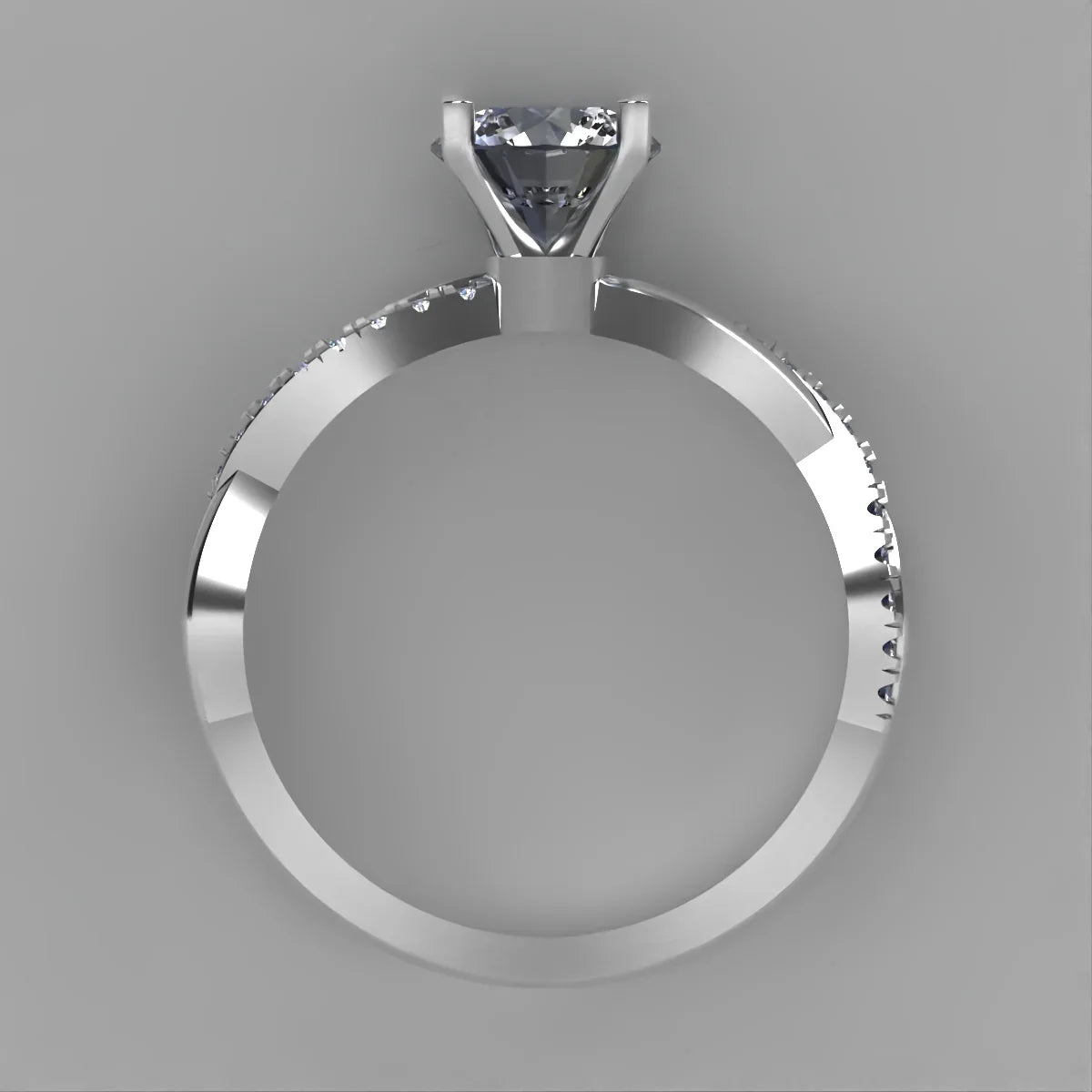 Anillo Slim en platino corte redondo con diamante natural GIA