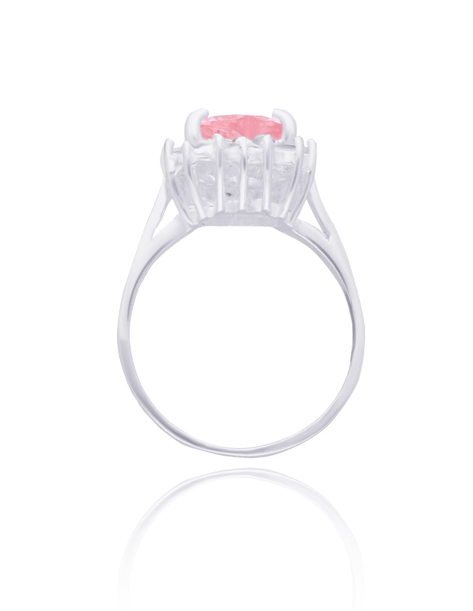 Anillo Serena en plata con circonia rosa inspirado en Sailor M.