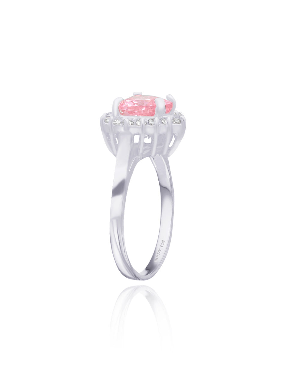 Anillo Serena en plata con circonia rosa inspirado en Sailor M.