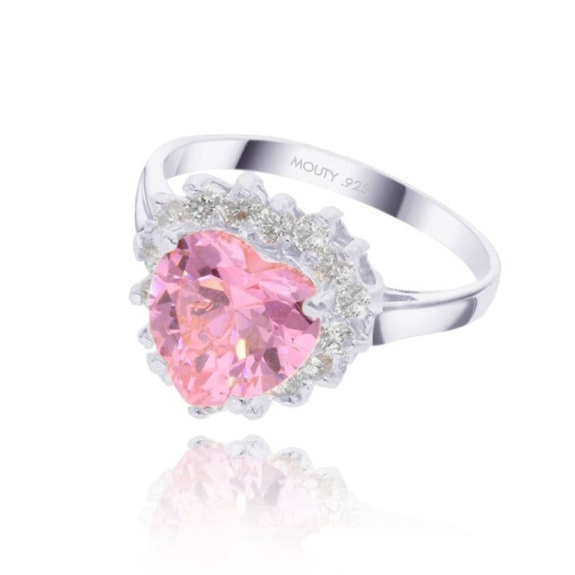 Anillo Serena en plata con circonia rosa inspirado en Sailor M.