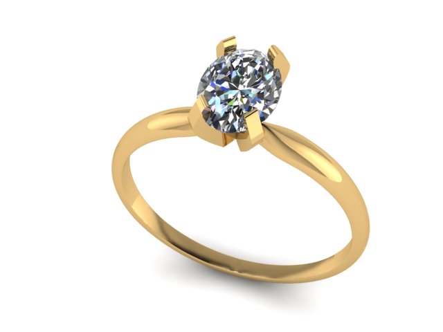Anillo Emily solitario en oro con Diamante de laboratorio 1.00 ct