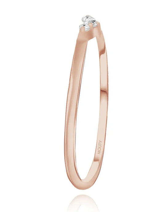 Anillo Angeline en oro rosa 14k con circonias